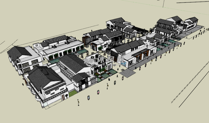 中式商业街设计方案模型- 建筑模型图纸- 沐风网